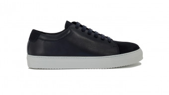 Calf & Nubuck Sneaker - Men's Navy Blue Sneakers | The Cobbler